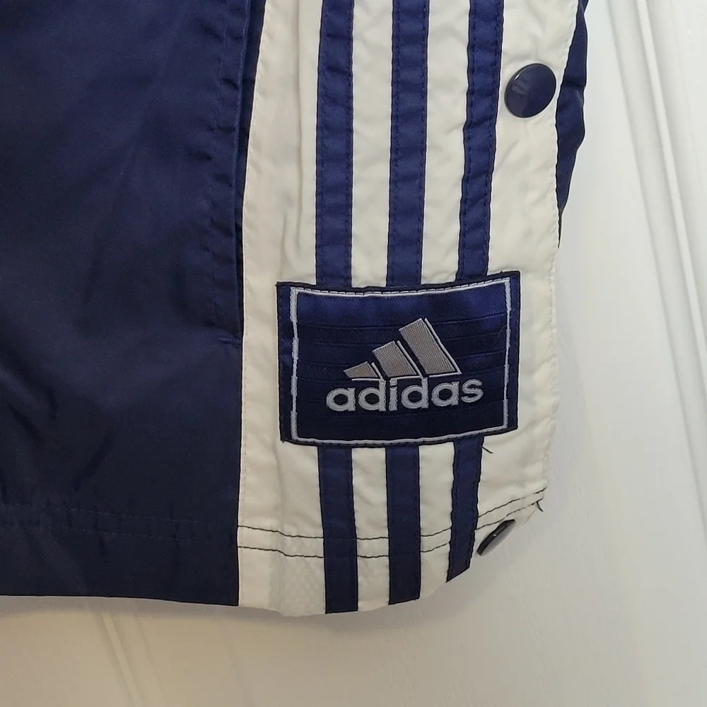 Adidas Blue Windbreaker with White Stripes - Picture 6 of 8